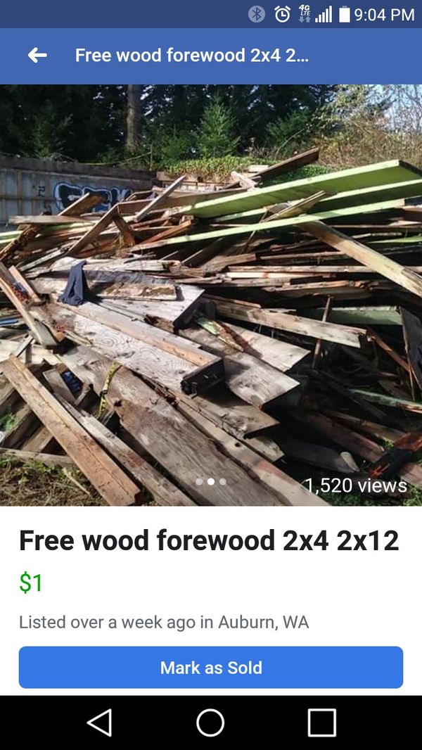 Free wood firewood for Sale in Auburn, WA - OfferUp