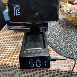 Magic Arm Cell Phone Stand w/ Bluetooth Speaker (Black) - Brand New