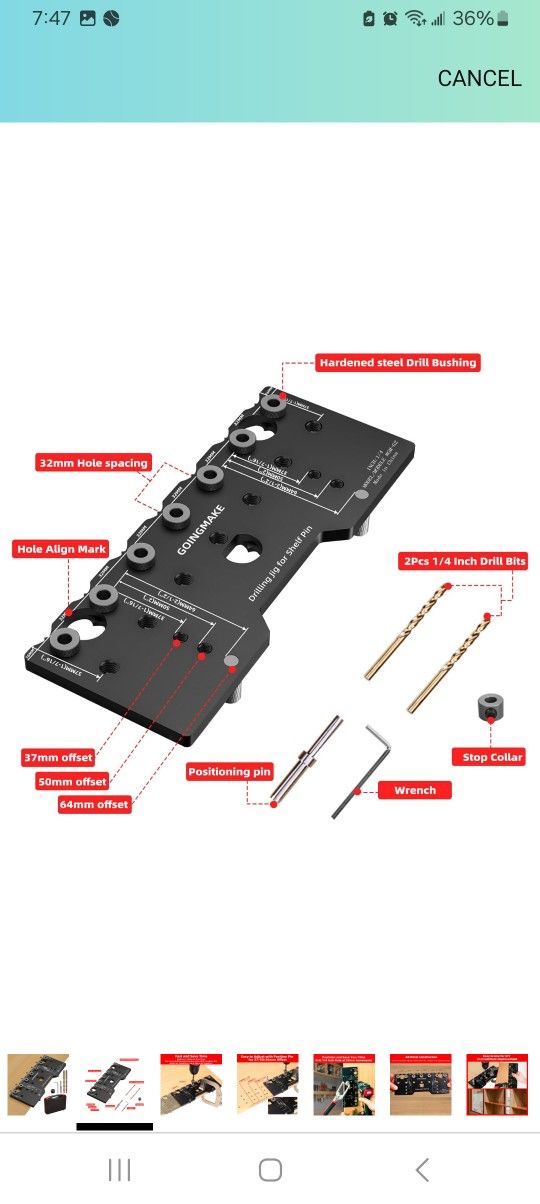 Drilling Jig For Shelf Pin Guide $15