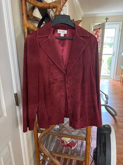 Preston & York Burgundy Suede Blazer XL
