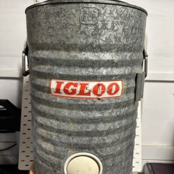Vintage Igloo Galvanized 5 Gallon Drinking Water Perm-A-Lined Cooler Dispenser