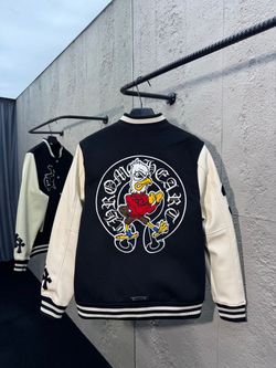 Chrome Hearts Cross Eagle Varsity Patch 33 Black White Jacket size Medium