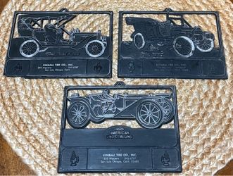 Lot (3) Vintage Kimball Tire Co. Inc. San Luis Obispo Store Advertising Promotional Plastic Signs