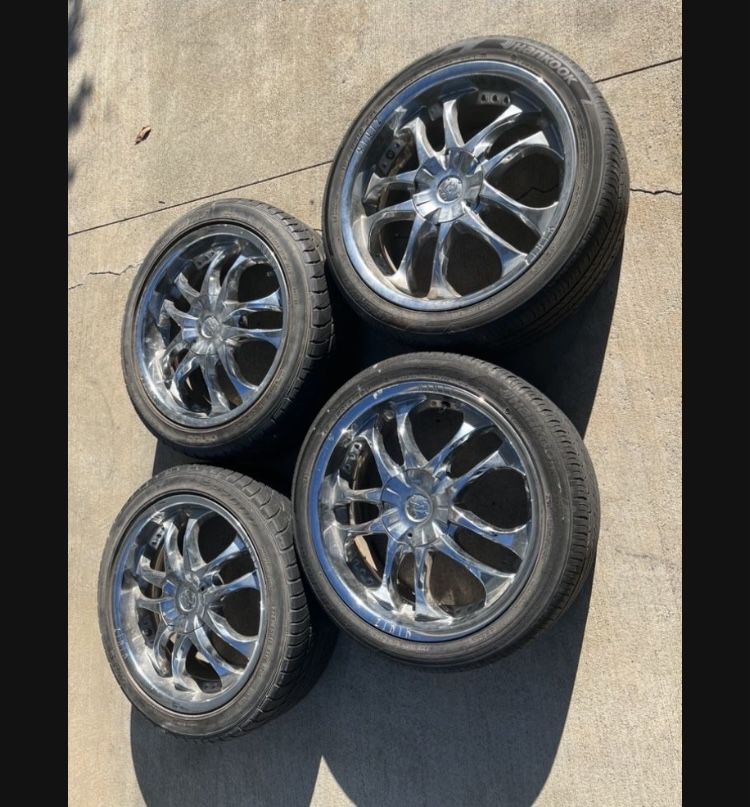 4 - 225/45r18 4x100 4x3.94 4x114.3 4x4.5 Chrome Zinik Civic Fit Miata Corolla Xa Xb Ia Wheels Rims Tires!