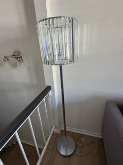 Chrome Floor Lamp with Crystal shade