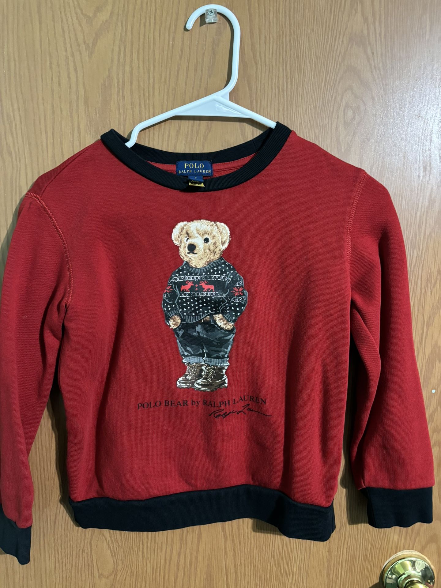 Boys Red Bear Sweater