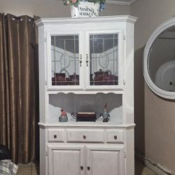 Wood Hutch Corner Farmhouse Heavy Sturdy Size 46 :wide 76:H 