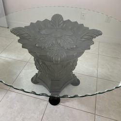 Beveled glass dining table 