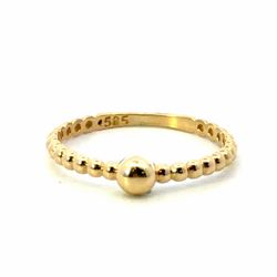 Woman’s Ladies 14k Yellow Gold Beaded Ball Stacking Band Ring Size 6 GP3130708