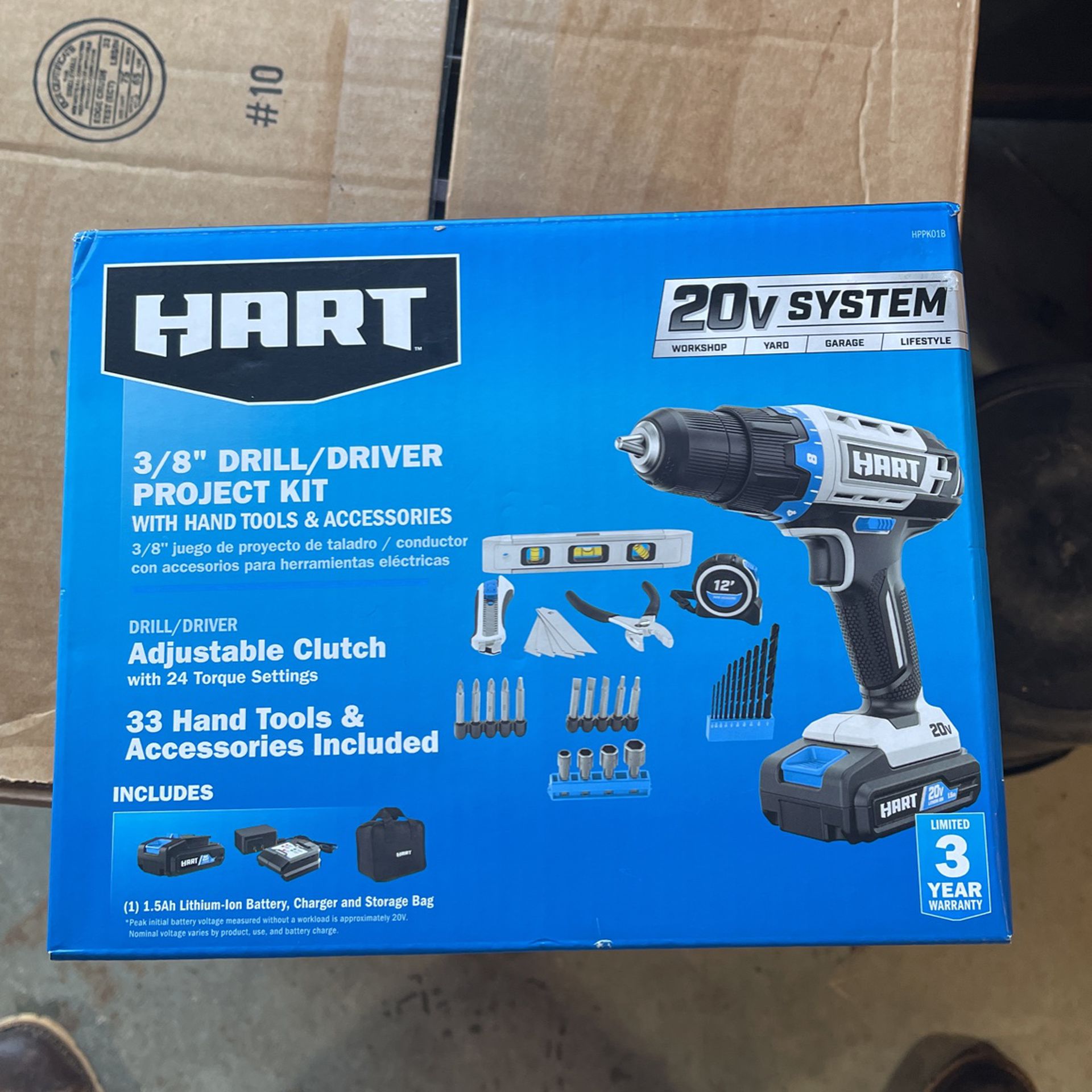 Hart 20V System 3/8” Drill driver set and Accesories