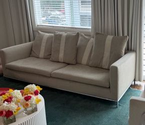 Grey and white couch