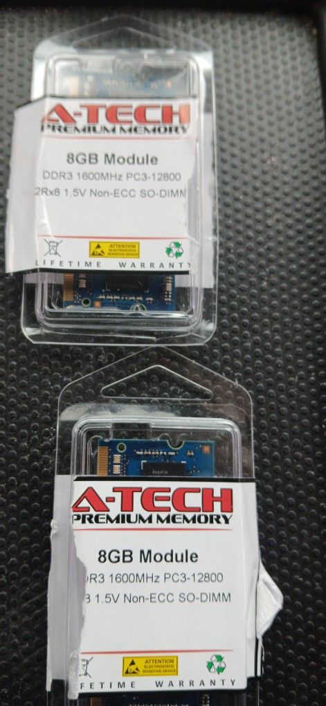 Laptop Ram 8gb 16 Total Ddr3 1600mhz Pc3-12800 Sodimm