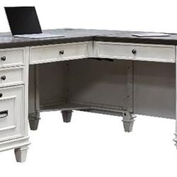 Martin Furniture Pedestal Desk, White