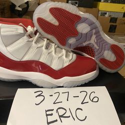 2022 NIKE AIR JORDAN 11 RETRO CHERY VARSITY RED size 10 SNIPES RECEIPT