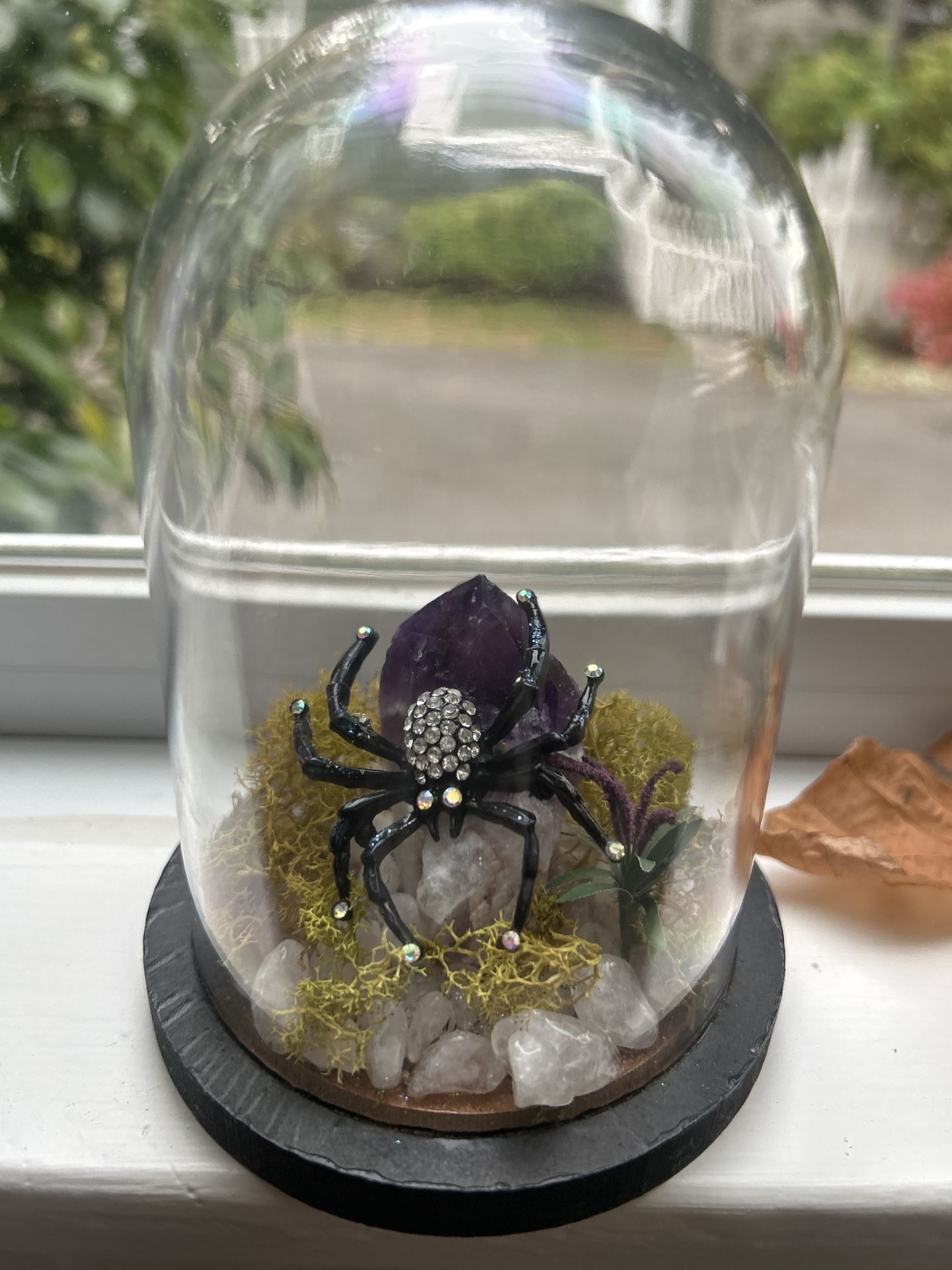 Crystal Spider Terrarium Art Piece