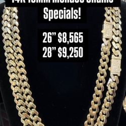 14K 13MM Monaco Chain Yellow Gold  