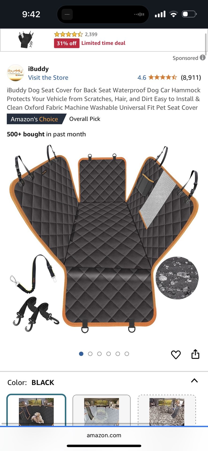 Brand New Unopened Dog Seat Cover