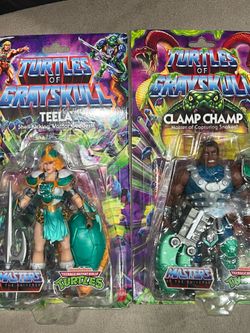 Turtles of Grayskull Teela & Clamp Chomp  Figure Masters The Universe MOTU TMNT