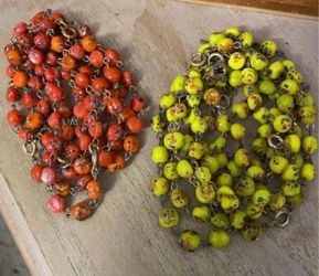 Pulseras antigua piedras coral rojo y amarillo cada una