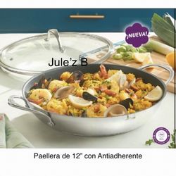 Princess House Paellera De 12” Con Antiadherente Nueva En Su Caja 