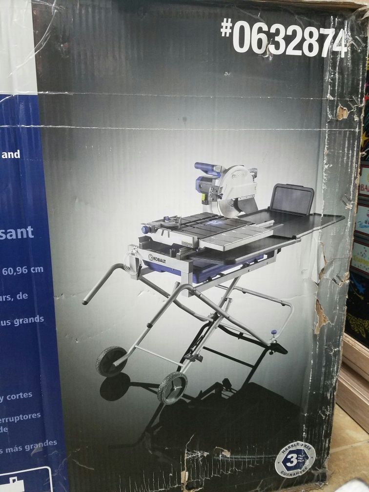 KOBALT 10" SLIDING TILE SAW ITEM 0632874. MODEL KWS S1006 for
