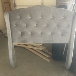 Grey  Teft  Diamond Headboard 