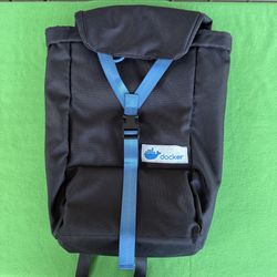Laptop Backpack Black & Blue Color Docker Branded Logo Backpack Nice Clean