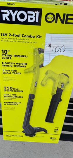 ONE+ 18V Cordless String Trimmer/Edger and Blower/Sweeper Combo Kit (2-Tools) with 2.0 Ah Battery and Charger