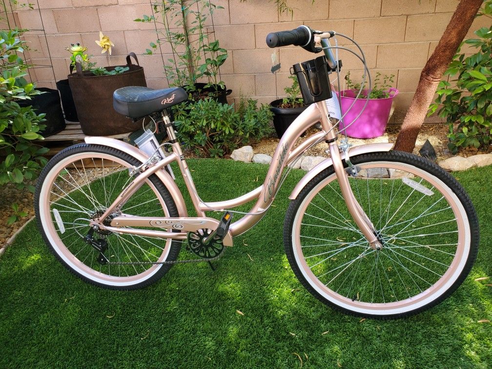 Rose gold cruiser bike 26