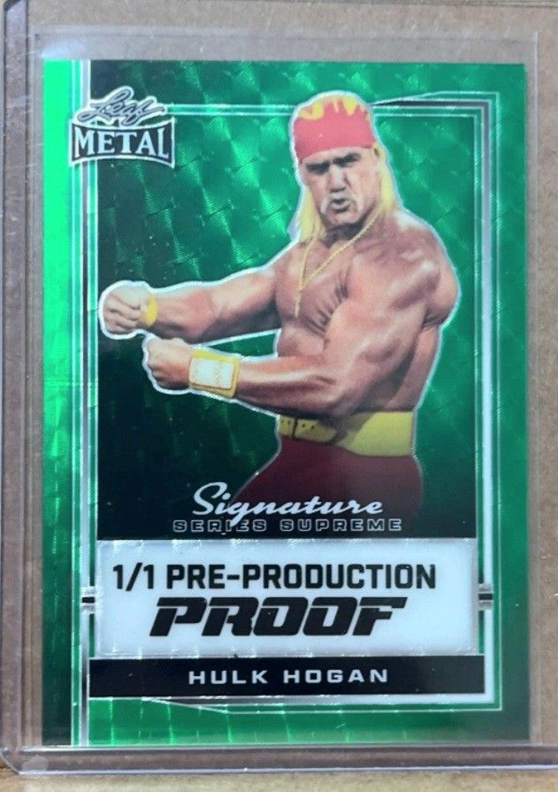 Super Nice and Rare Hulk Hogan 1/1 Leaf Metal Card,, Mint....