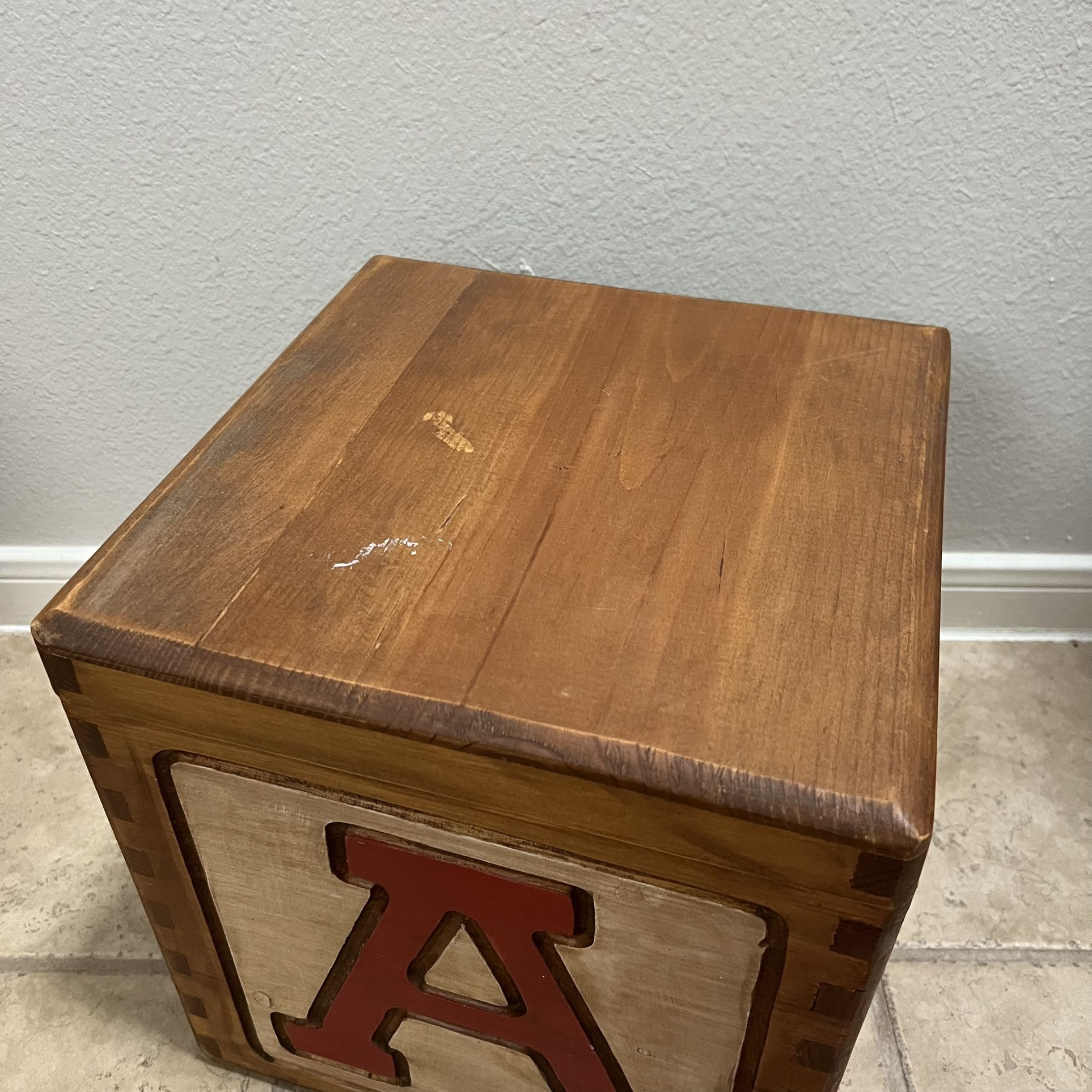 Vintage Handmade ABC Cedar Lined Solid Wood Toy Box for Sale in Cypress