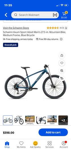 W Axum Sport Adult Men's 27.5-in. Mountain Bike, Medium Frame, Blue Bicycle