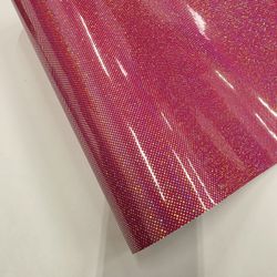 Hot Pink Polka Dot Laser Holographic Vinyl Car Wrap