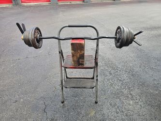 EZ Curl Bar with Standard Weight Plates