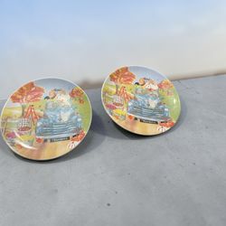Fall Decor Plates Set Blue Truck Pumpkin Farmhouse Autumn (2)