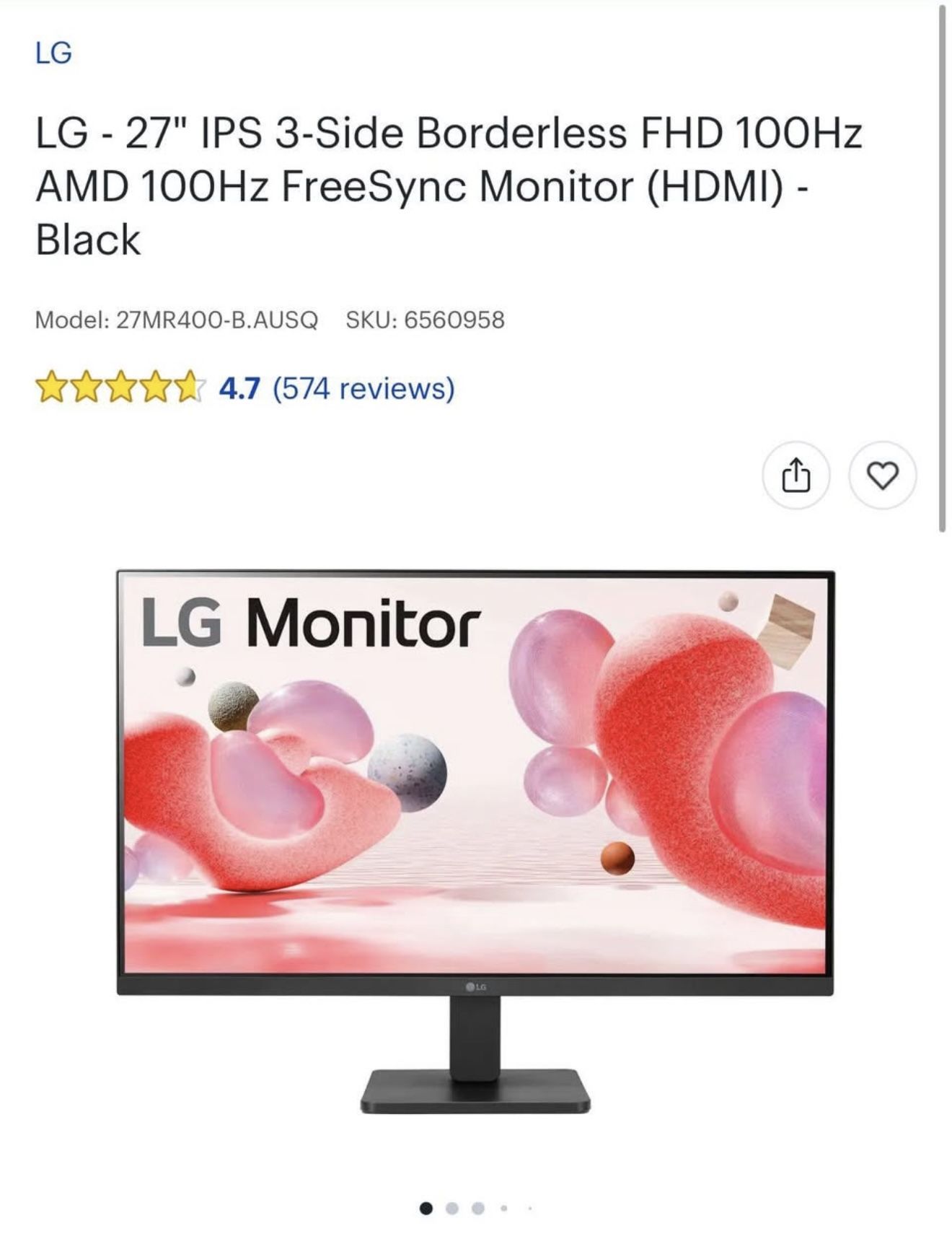 LG 27” Monitor - Brand New