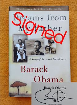 SIGNED PRESIDENT BARACK  OBAMA DREAMS FROM MY FATHER BOOK