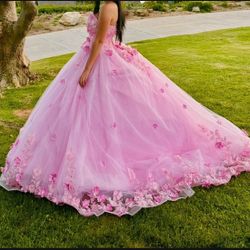 Quinceañera Pink Dress Size 2-4