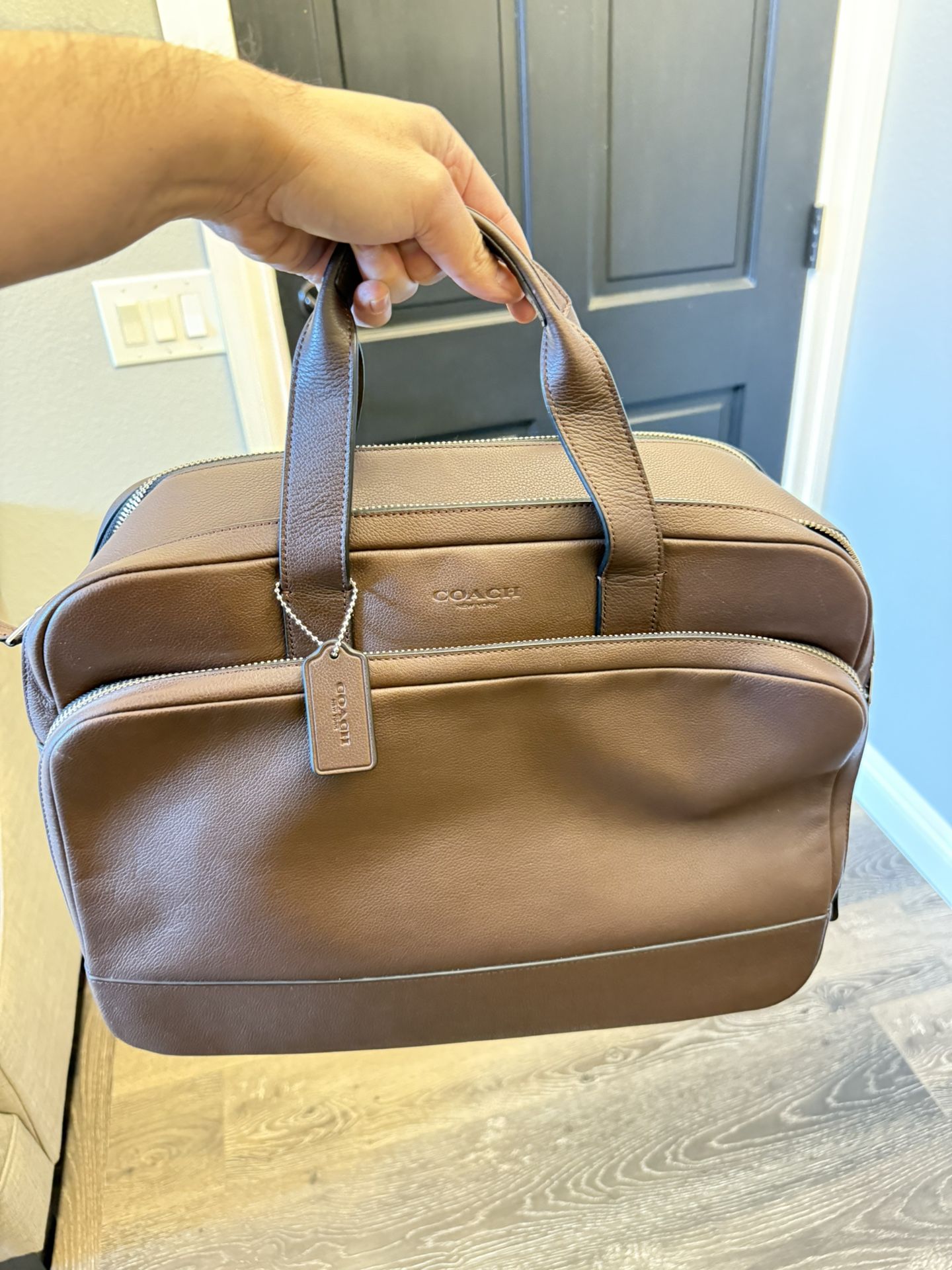 COACH Bag Hamilton Commuter Bag Messenger Brief Laptop Mahogany Brown w/ Strap Leather Style #F72224