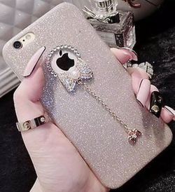 iPhone 6 plus Gold glitter New phone case