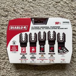 **Brand New** DIABLO 5-pc Universal Fit General Purpose Oscillating Blade Set