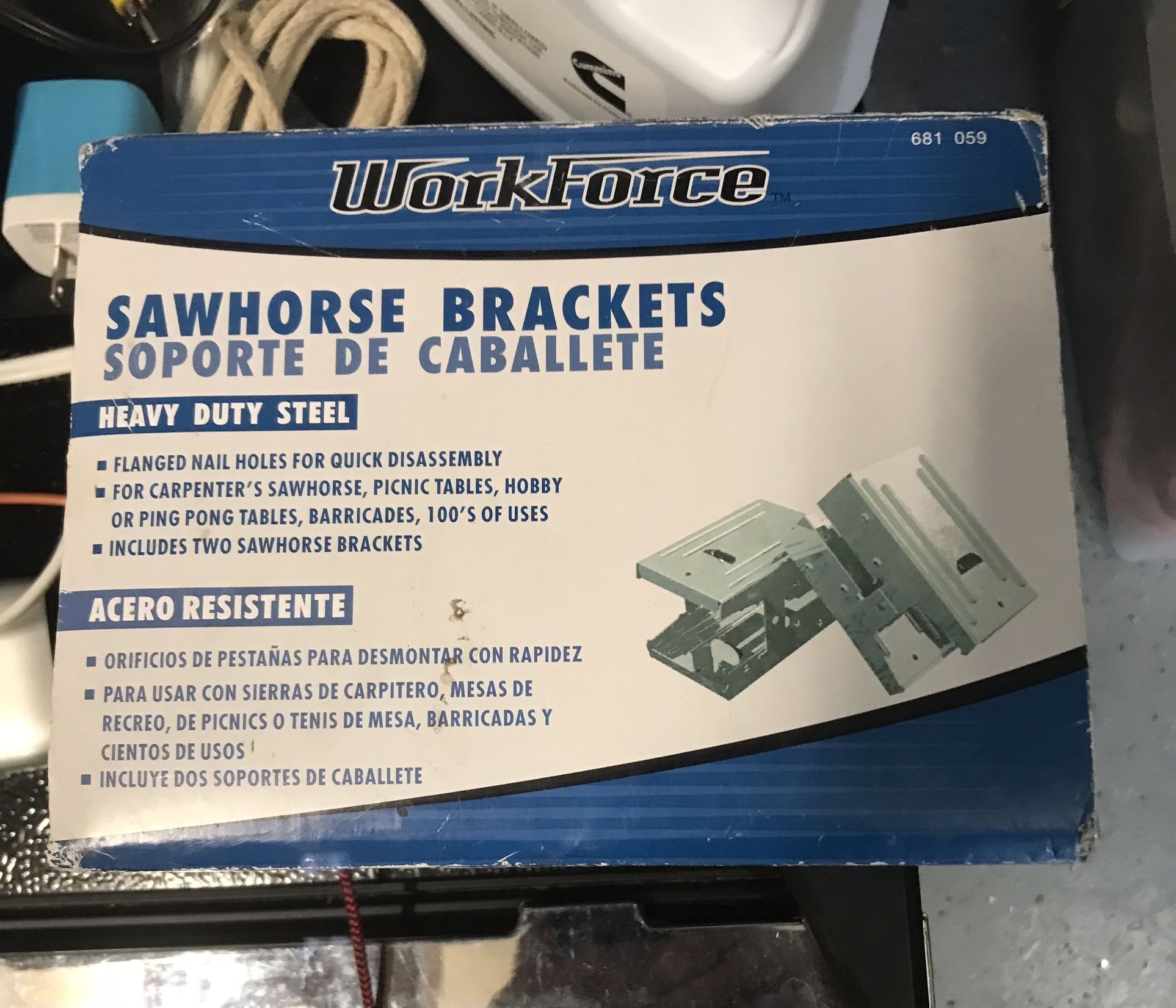 New In Box! (2) WorkForce Sawhorse Brackets Heavy Duty Steel