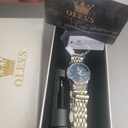 NEW Woman's OLVES Two-tone Watch w/manual & Tool To Adjust The Band