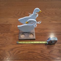 Wooden Geese Candleholder