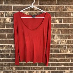 Ralph Lauren Red Long Sleeve vneck