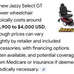 Jazzy Select GT Electric Wheel Chair 6⁶tḍ
