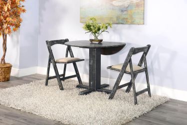 BLACK SAND 3-PIECE DROP LEAF TABLE SET