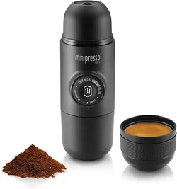 Wacaco Minipresso GR, Portable Espresso Machine, Compatible Ground Coffee, Hand Coffee Maker, Travel Gadgets, Manually Operated, Perfect for Camping, 