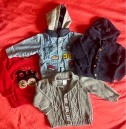 4 - Sz. 12 month Boy’s Jacket, sweater lot