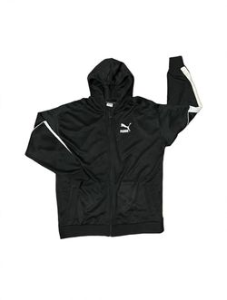 Puma Iconic MCS Tracksuit Mens Set Top XL Pants L Black White Hooded 595(contact info removed)76